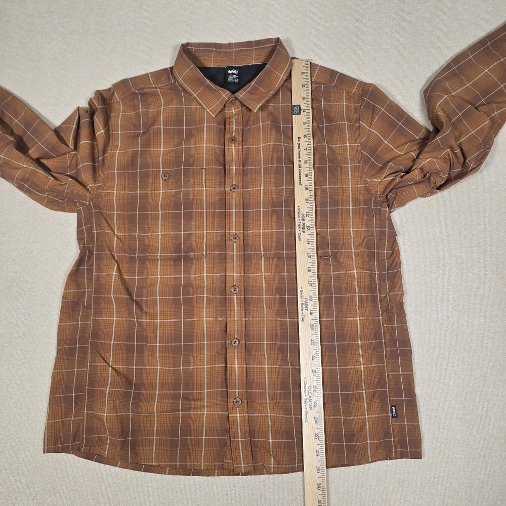 REI Co-op Mens XL Long Sleeve Plaid Button Front Shirt Lightweight Nylon - Picture 7 of 8